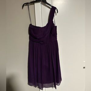 J CREW Plum Chiffon one shoulder dress
